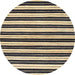 Round Abstract Black Modern Rug, abs207