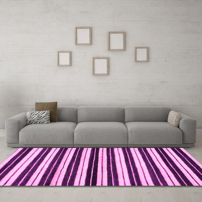 Machine Washable Abstract Pink Modern Rug in a Living Room, wshabs207pnk