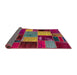 Sideview of Abstract Dark Almond Brown Patchwork Rug, abs2080