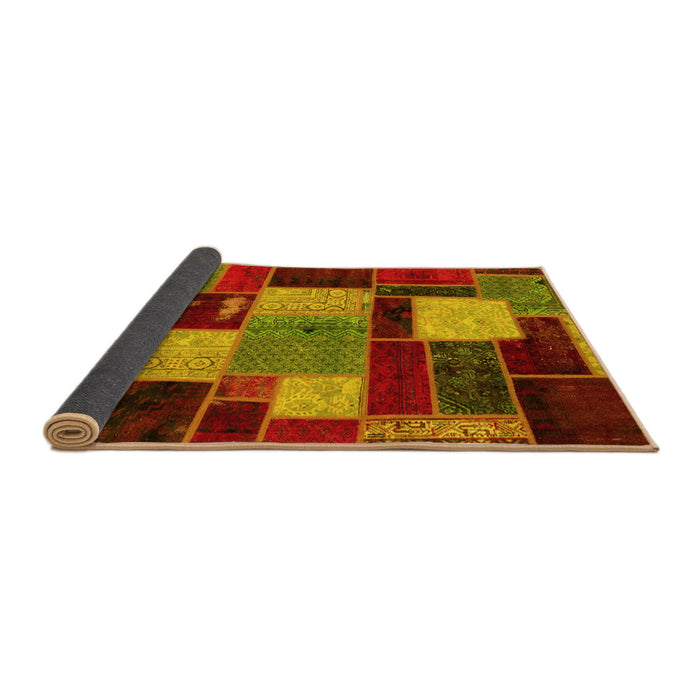 Sideview of Patchwork Yellow Transitional Rug, abs2080yw