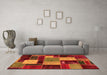 Machine Washable Patchwork Orange Transitional Area Rugs in a Living Room, wshabs2080org