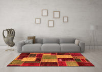 Machine Washable Patchwork Orange Transitional Rug, wshabs2080org