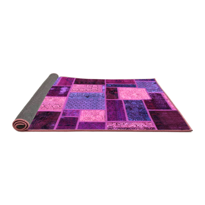 Sideview of Patchwork Purple Transitional Rug, abs2080pur