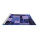 Sideview of Machine Washable Patchwork Blue Transitional Rug, wshabs2080blu