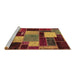 Sideview of Machine Washable Patchwork Brown Transitional Rug, wshabs2080brn