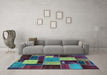 Machine Washable Patchwork Light Blue Transitional Rug in a Living Room, wshabs2080lblu