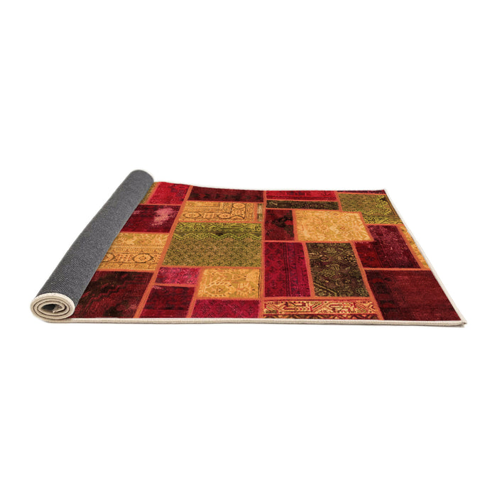 Sideview of Patchwork Orange Transitional Rug, abs2080org