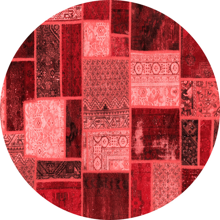 Machine Washable Patchwork Red Transitional Rug, wshabs2080red