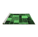 Sideview of Machine Washable Patchwork Emerald Green Transitional Area Rugs, wshabs2080emgrn
