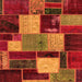 Square Machine Washable Patchwork Orange Transitional Area Rugs, wshabs2080org