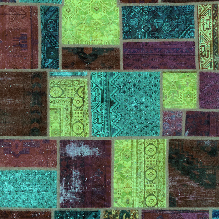 Patchwork Turquoise Transitional Rug, abs2080turq