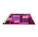 Sideview of Machine Washable Patchwork Pink Transitional Rug, wshabs2080pnk