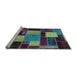 Sideview of Machine Washable Patchwork Light Blue Transitional Rug, wshabs2080lblu