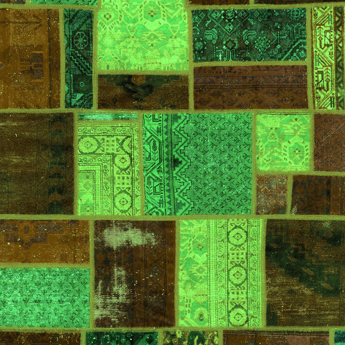 Patchwork Green Transitional Rug, abs2080grn