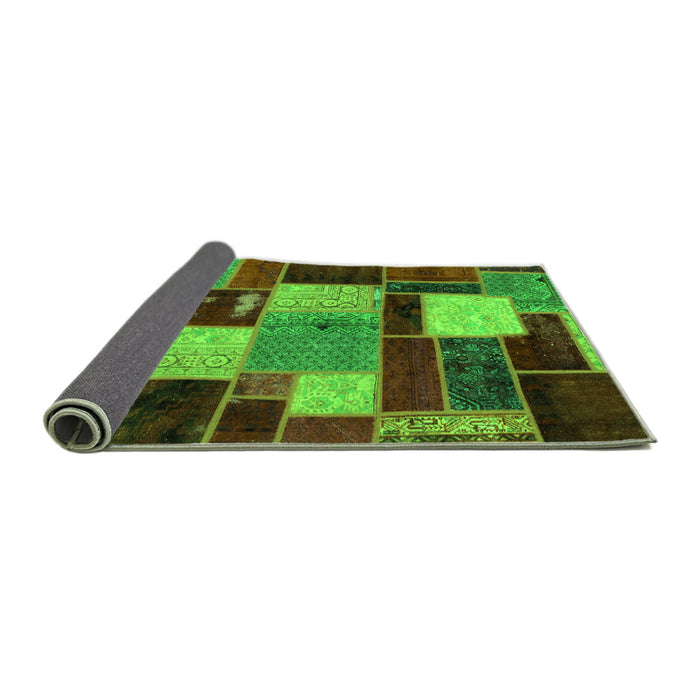 Sideview of Patchwork Green Transitional Rug, abs2080grn