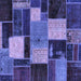 Square Machine Washable Patchwork Blue Transitional Rug, wshabs2080blu