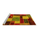 Sideview of Machine Washable Patchwork Yellow Transitional Rug, wshabs2080yw