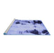 Sideview of Machine Washable Abstract Blue Modern Rug, wshabs2081blu