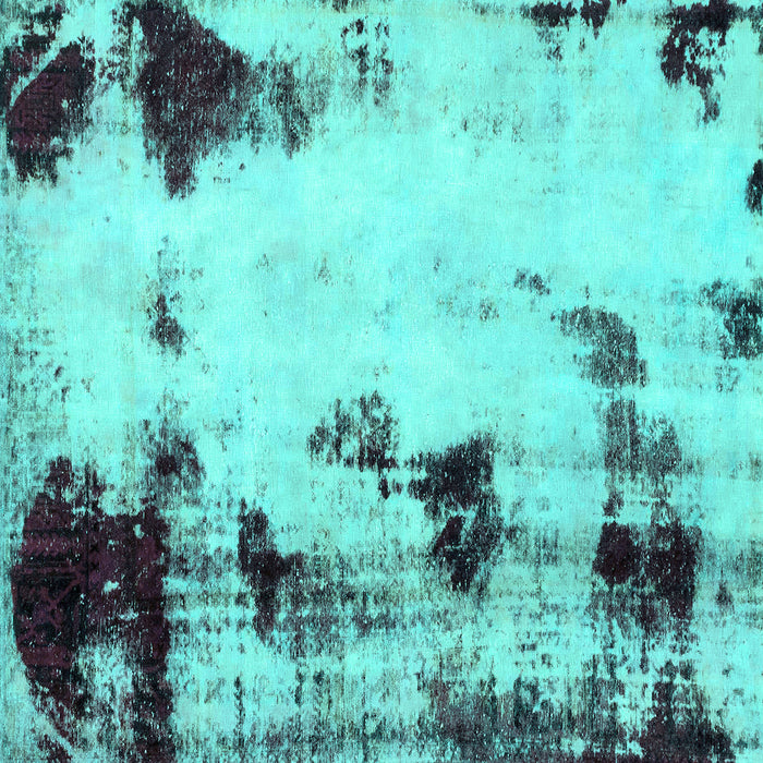 Square Abstract Turquoise Modern Rug, abs2081turq