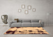 Machine Washable Abstract Brown Modern Rug in a Living Room,, wshabs2081brn