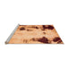 Sideview of Machine Washable Abstract Orange Modern Area Rugs, wshabs2081org