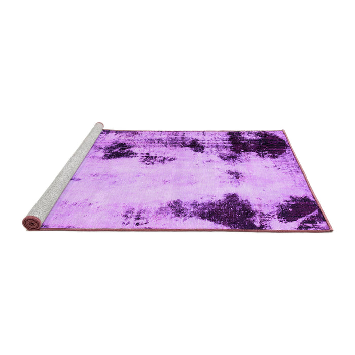 Sideview of Machine Washable Abstract Purple Modern Area Rugs, wshabs2081pur