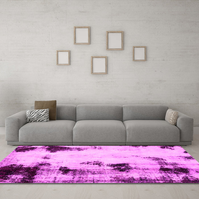Machine Washable Abstract Pink Modern Rug in a Living Room, wshabs2081pnk