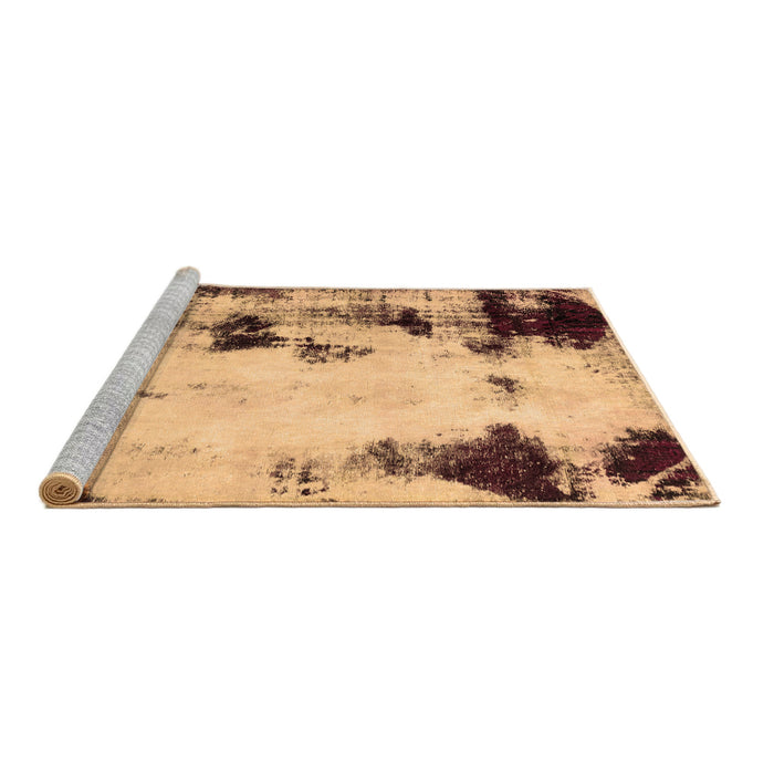 Sideview of Machine Washable Abstract Brown Modern Rug, wshabs2081brn