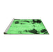 Sideview of Machine Washable Abstract Emerald Green Modern Area Rugs, wshabs2081emgrn