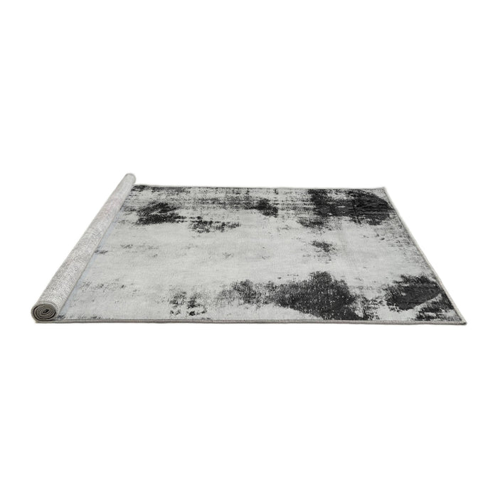 Sideview of Machine Washable Abstract Gray Modern Rug, wshabs2081gry