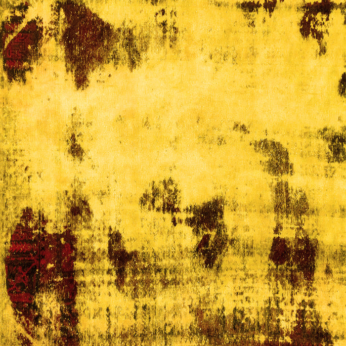 Square Abstract Yellow Modern Rug, abs2081yw