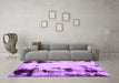 Machine Washable Abstract Purple Modern Area Rugs in a Living Room, wshabs2081pur