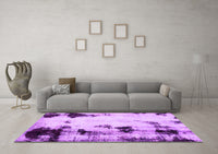 Machine Washable Abstract Purple Modern Rug, wshabs2081pur