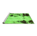 Sideview of Machine Washable Abstract Green Modern Area Rugs, wshabs2081grn