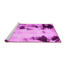 Sideview of Machine Washable Abstract Pink Modern Rug, wshabs2081pnk