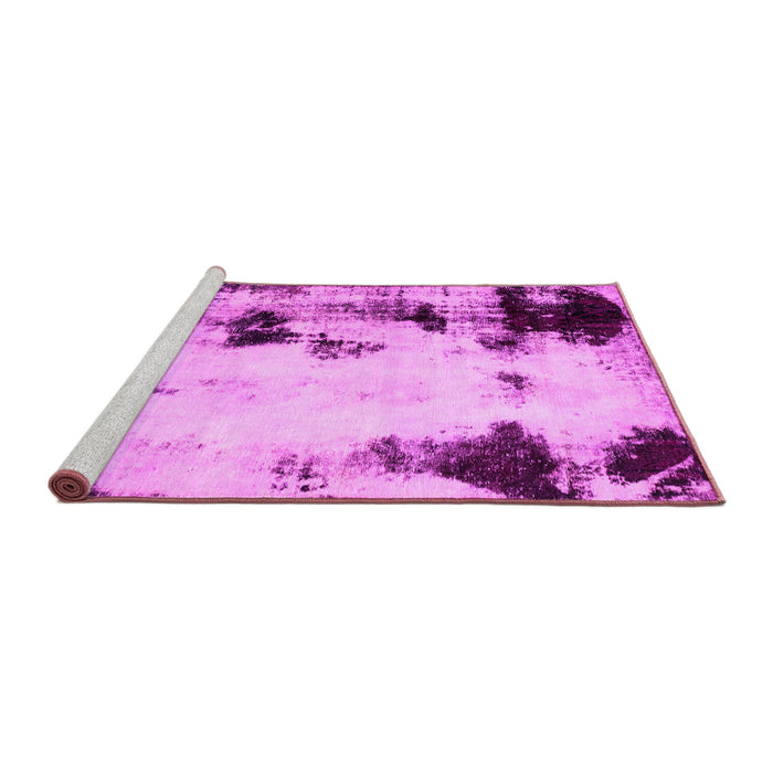 Sideview of Machine Washable Abstract Pink Modern Rug, wshabs2081pnk