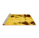 Sideview of Machine Washable Abstract Yellow Modern Rug, wshabs2081yw