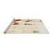 Sideview of Machine Washable Abstract Brown Rug, wshabs2082