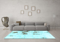 Machine Washable Abstract Light Blue Modern Rug, wshabs2082lblu