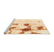 Sideview of Machine Washable Abstract Orange Modern Area Rugs, wshabs2082org