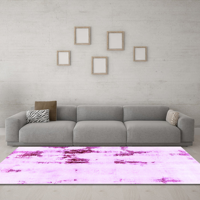 Machine Washable Abstract Purple Modern Area Rugs in a Living Room, wshabs2082pur