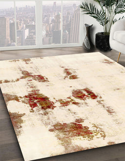 Machine Washable Abstract Brown Rug in a Family Room, wshabs2082