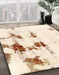 Machine Washable Abstract Brown Rug in a Family Room, wshabs2082