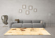 Machine Washable Abstract Brown Modern Rug in a Living Room,, wshabs2082brn