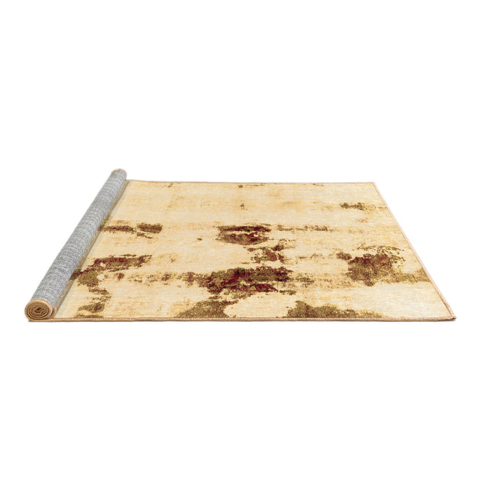 Sideview of Machine Washable Abstract Brown Modern Rug, wshabs2082brn