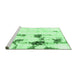 Sideview of Machine Washable Abstract Emerald Green Modern Area Rugs, wshabs2082emgrn