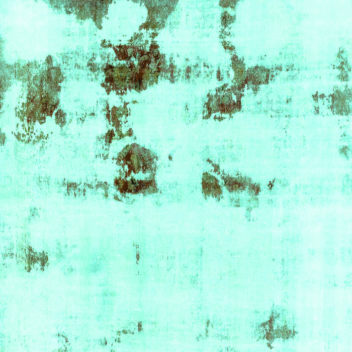 Square Abstract Turquoise Modern Rug, abs2082turq