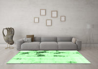 Machine Washable Abstract Emerald Green Modern Rug, wshabs2082emgrn