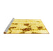 Sideview of Machine Washable Abstract Yellow Modern Rug, wshabs2082yw