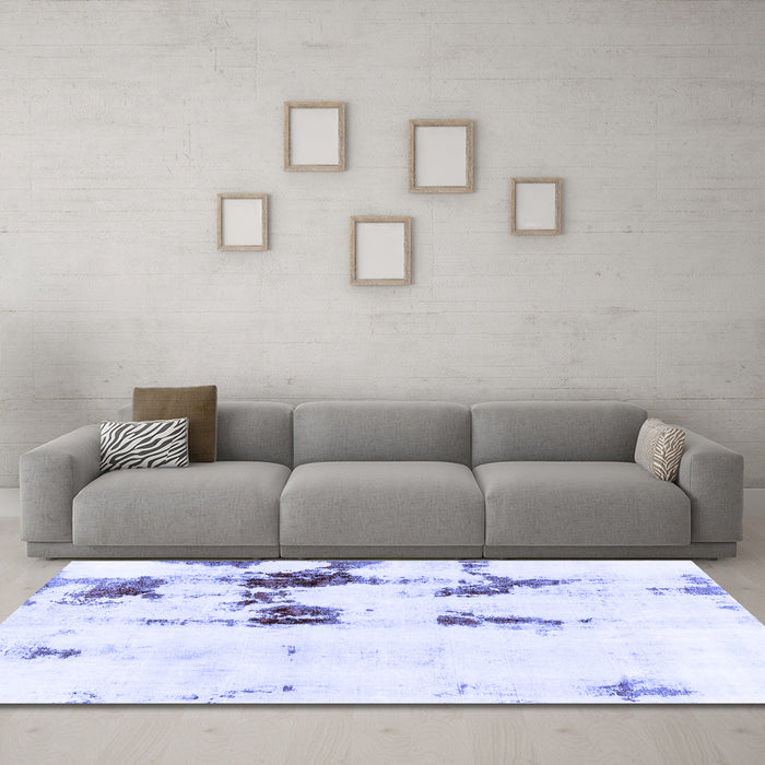 Machine Washable Abstract Blue Modern Rug in a Living Room, wshabs2082blu